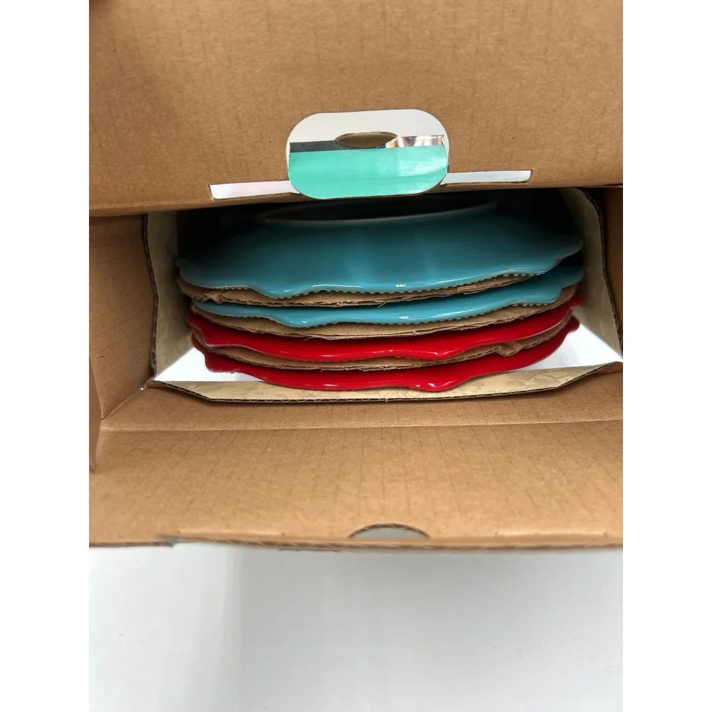 The Pioneer Woman Holiday Medley Salad Plate Set 4 Piece Christmas Tree 8.5 Inch